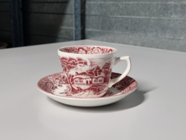 Engels rood Country Style Kop en schotel