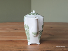 Engels groen Johnson Bros Country Scene Koffiepot 16 cm