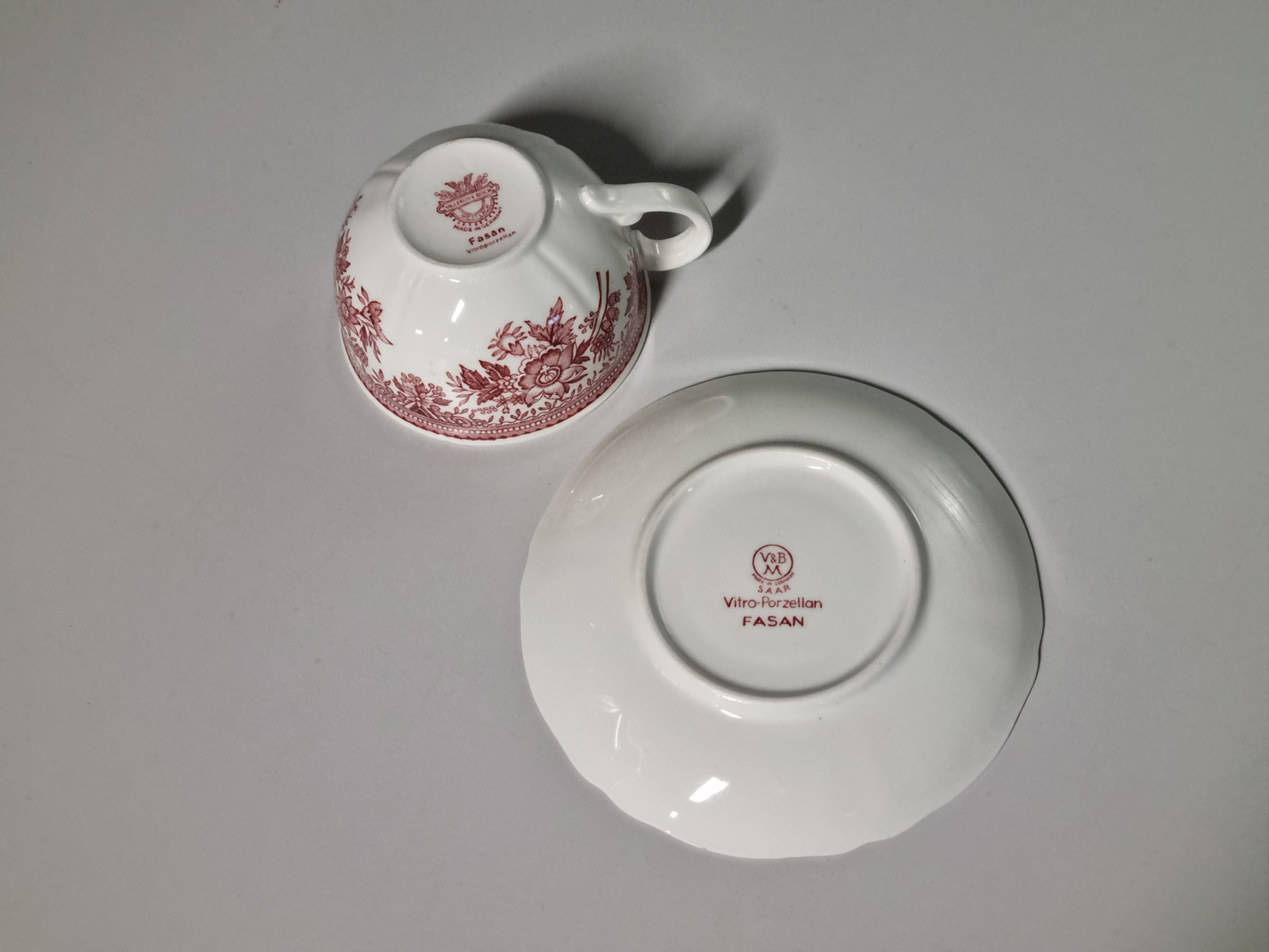 Villeroy en Boch Fasan Rood Thee Kop en Schotel 9 cm