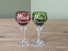Boheems Kristal Glas set van 2x op voet 12,5 cm