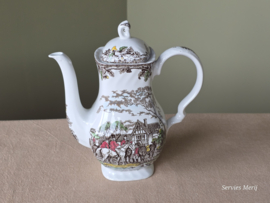 Engels bruin ingekleurd Jachtservies Myott's Country Life koffiepot theepot
