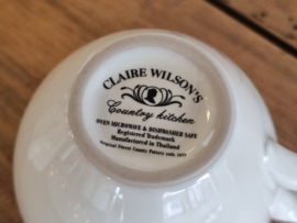 Claire Wilson’s Set 3x Coffee Kop en Schotel Oud model