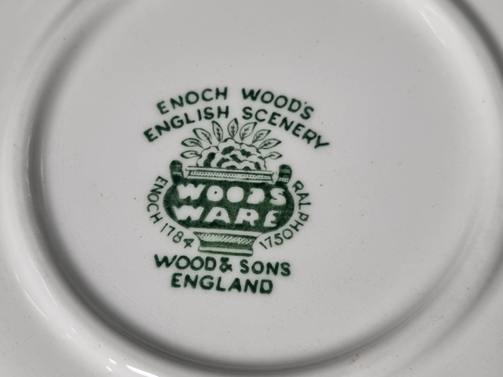 Engels groen Wood & Sons Woods Ware hoge schaal 21 cm