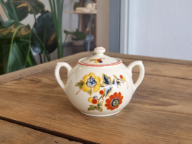 Societe Ceramique decor met bloemetjes Suikerpot Tete-a-tete-stelletje