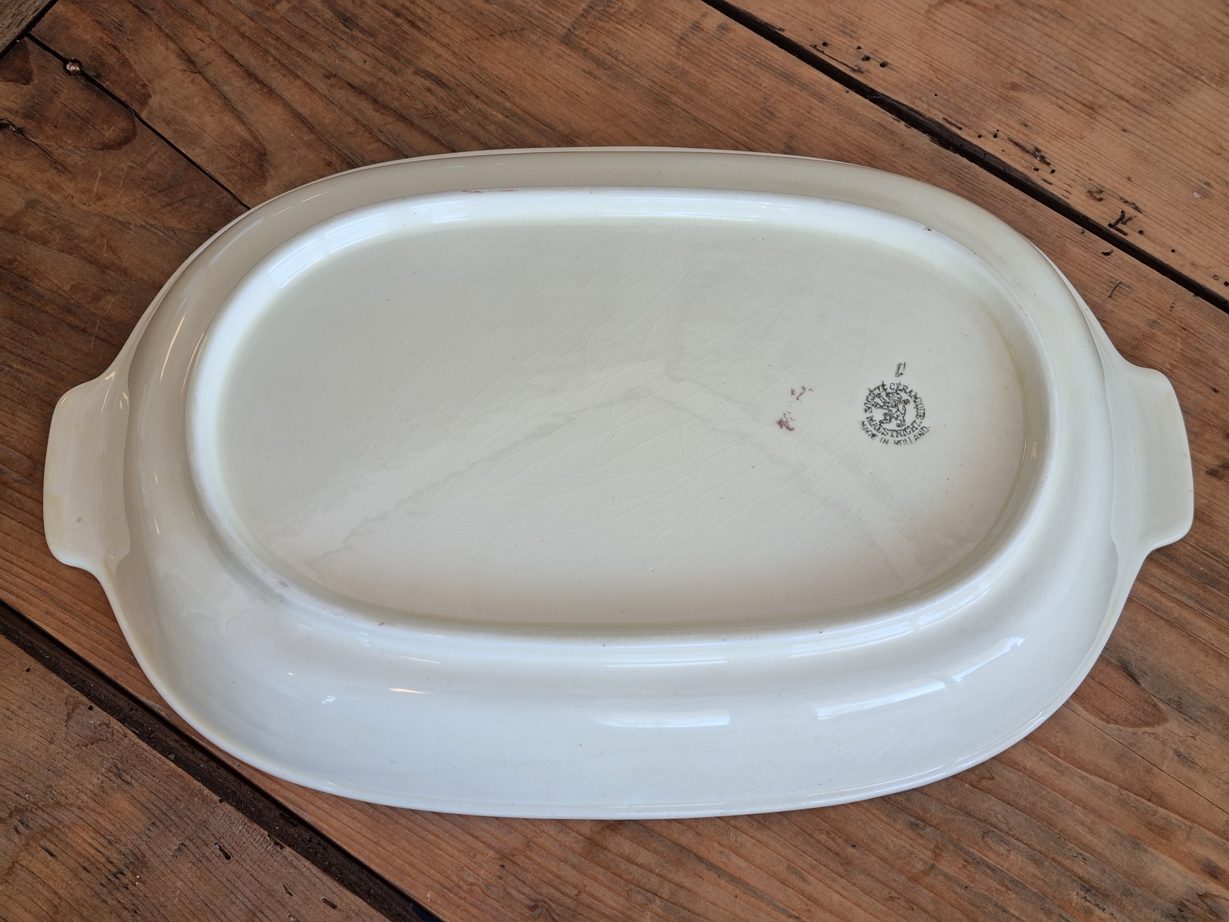 Societe Ceramique Bloemen hoge schaal met greepjes 37 cm