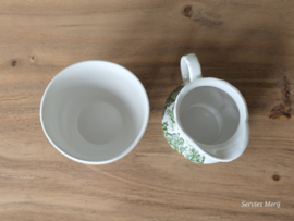 Engels groen Coaching Taverns Royal Tudor Ware Staffordshire Roomstel