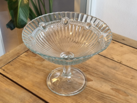 Glas Vintage  robuuste Tazza op hoge voet 27 cm