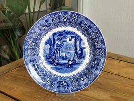 Petrus Regout Flora blauw plat dinerbord 25,5 cm