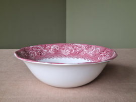 Engels rood Royal Warwick River Scene hoge ronde schaal 25 cm