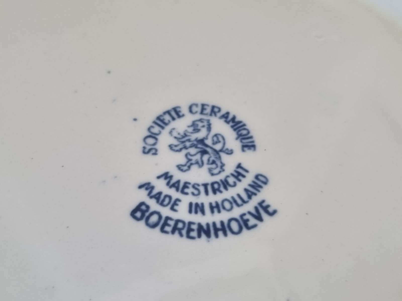 Boerenhoeve blauw Societe Ceramique Dekschaal Terrine (plekje deksel)
