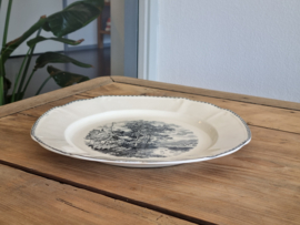 Landschap Zwart Societe Ceramique Pannenkoekenbord | Serveerbord 30 cm (vierkant model, wit)