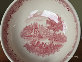 Villeroy en Boch Burgenland rood set 3x soepkom met schotel (rond oortje)