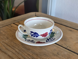 Boerenbont Boch set 4x thee kop en schotel (klein model, rond oortje)