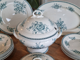 Societe Ceramique decor Anna kleur Petrol compleet Eetservies 6-pers