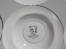 Engels blauw Mix & Match Set 6x diepe borden 25 - 25,5 cm