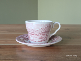 Engels rood English Ironstone Tableware EIT kop en schotel (Tam Hows)