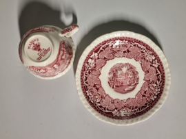 Engels Mason's Vista rood Koffie Kop en schotel