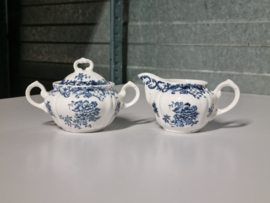 Villeroy en Boch Valeria blauw Roomstelletje op plateau (kleine model)