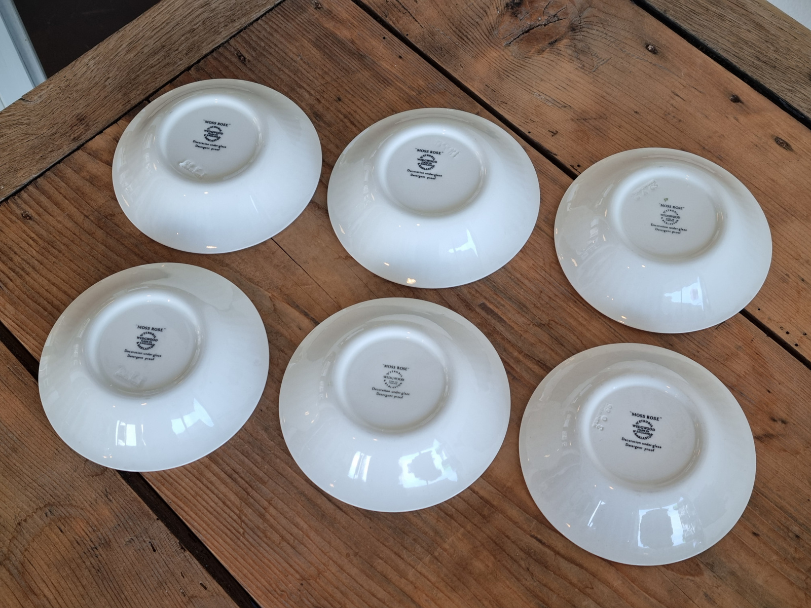Wedgwood Moss Rose set 6x rond schaaltje 13 cm