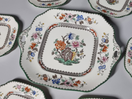 Engels Spode Copeland Chinese Rose gebakstel 6 personen