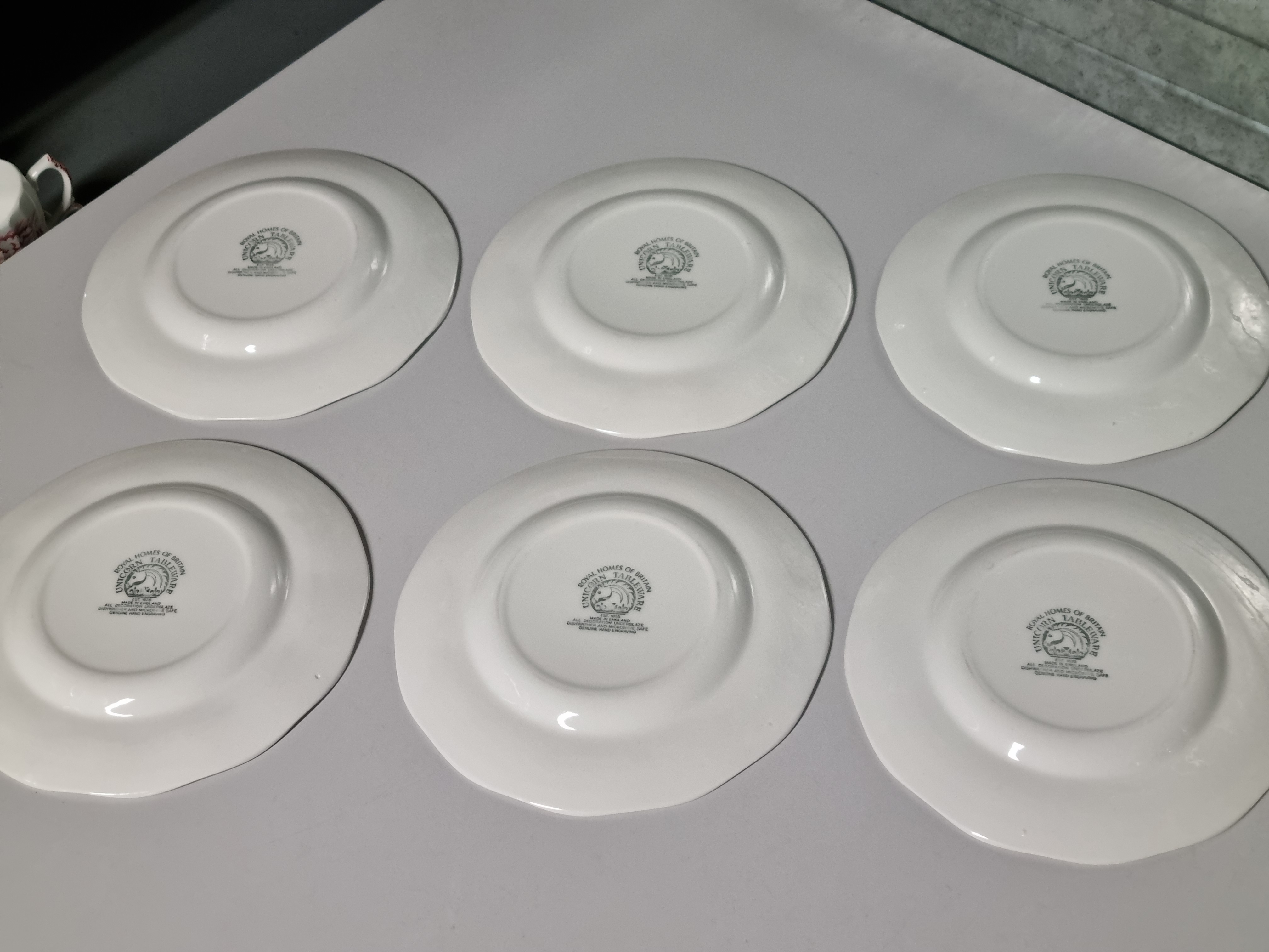 Engels blauw Enoch Wedgwood Royal Homes Of Britain set 6x ontbijtbord 22,5 cm
