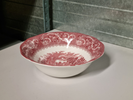 Engels rood English Ironstone Tableware River Scenes hoge ronde schaal 24,5 cm