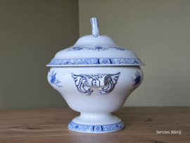 Potiche blauw Petrus Regout soepterrine