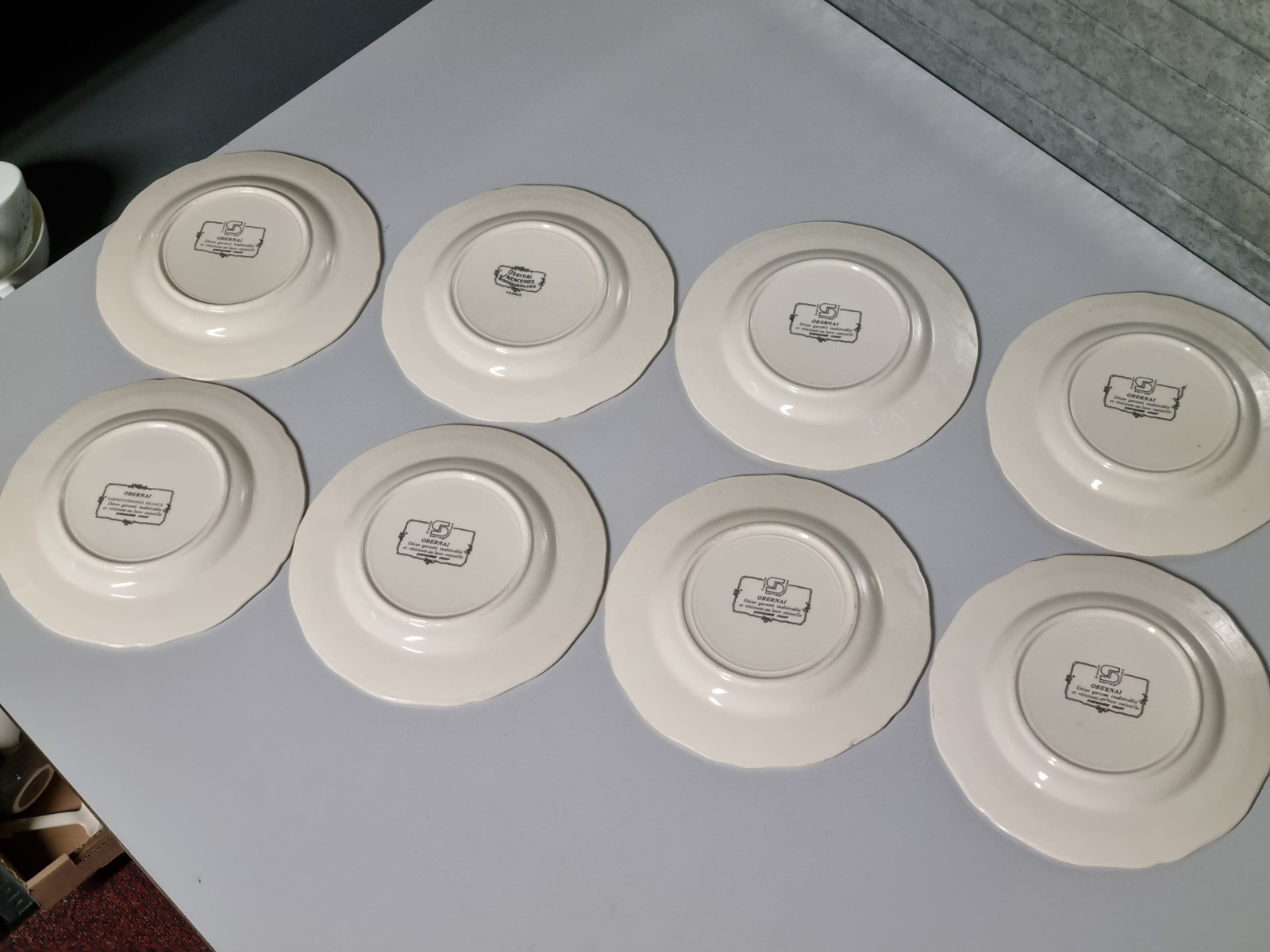 Frans Sarreguemines Obernai Set 8x Ontbijtbord (2-ringen onderkant) 21 cm