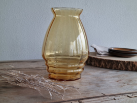 Glas Vintage oker Vaas 18,5 cm