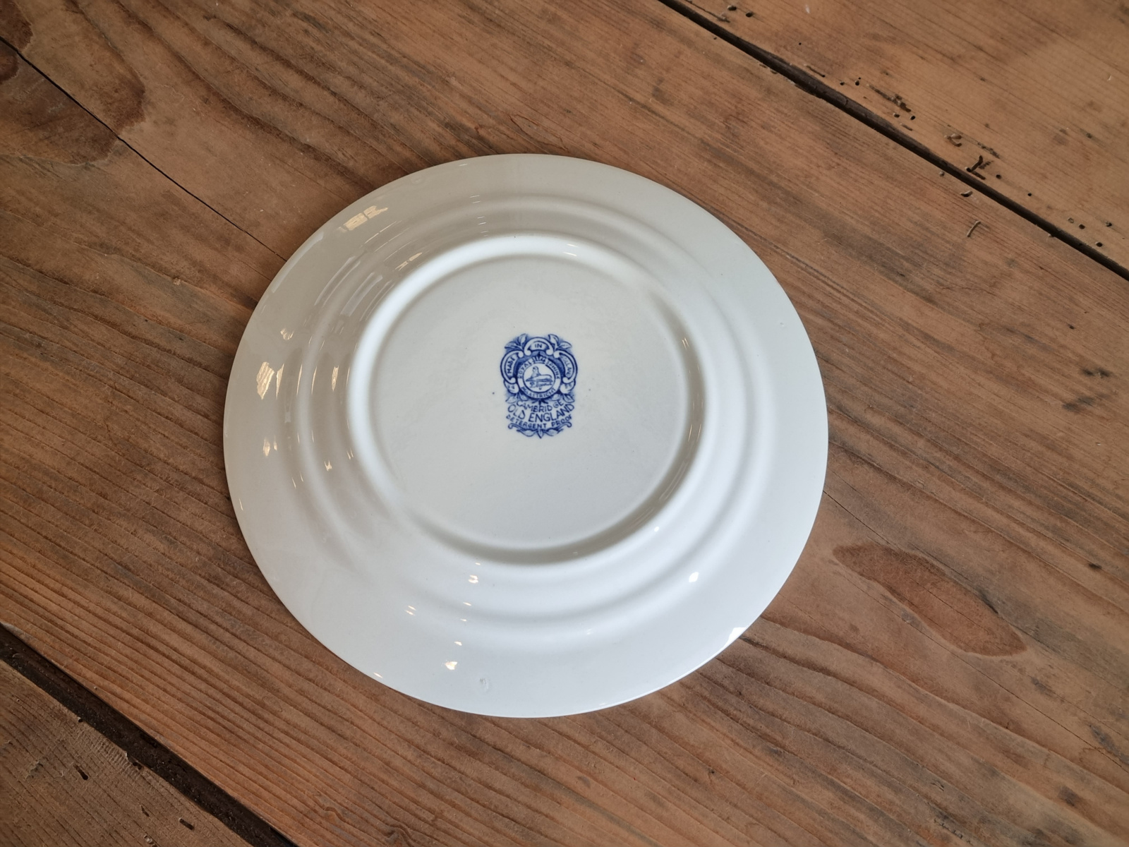 Regout Castillo Old England blauw ontbijtbord 20 cm (Old England stempel)