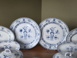 Potiche blauw Societe Ceramique complete serviesset 60 delen