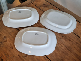 Petrus Regout wit set 3x Wellington rechthoekige schaal 33,5 cm