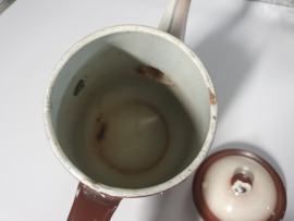 Emaille Vintage spuitdecor Koffiepot