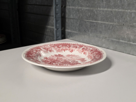 Engels rood Woods Burslem England Seaforth diep bord 23 cm