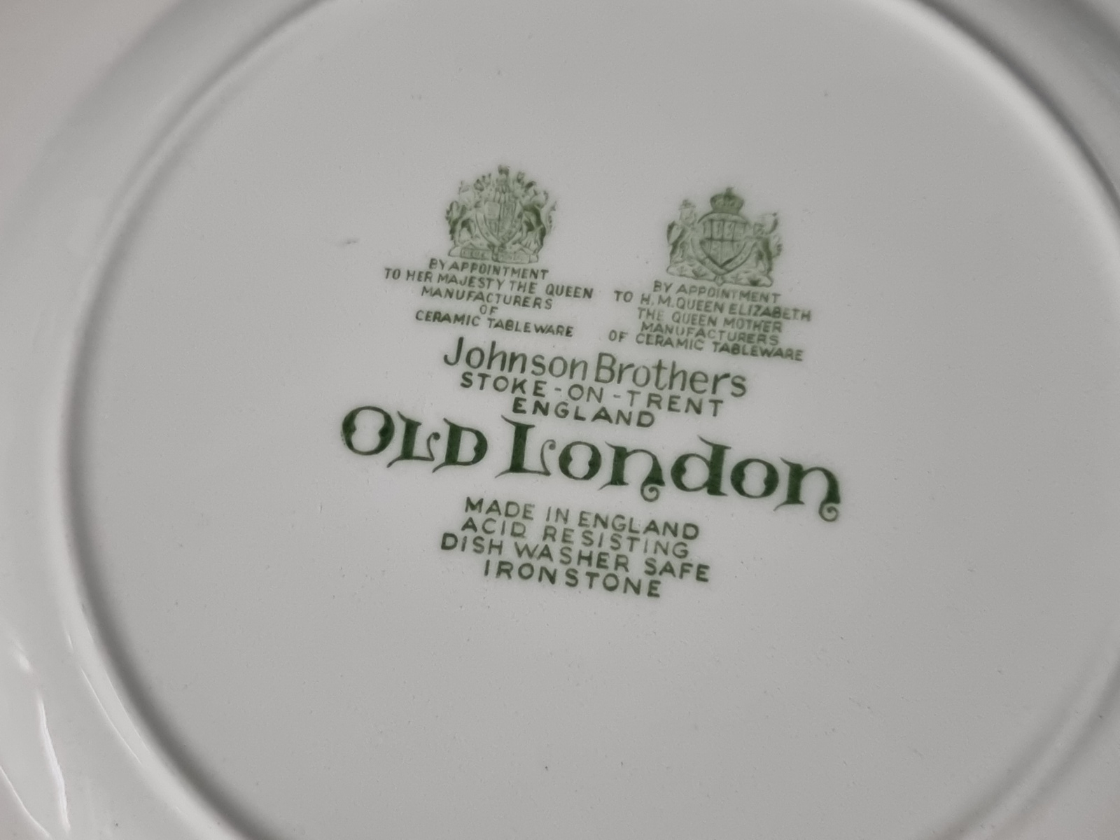 Engels groen Johnson Brothers Old London ontbijtbord 22,5 cm