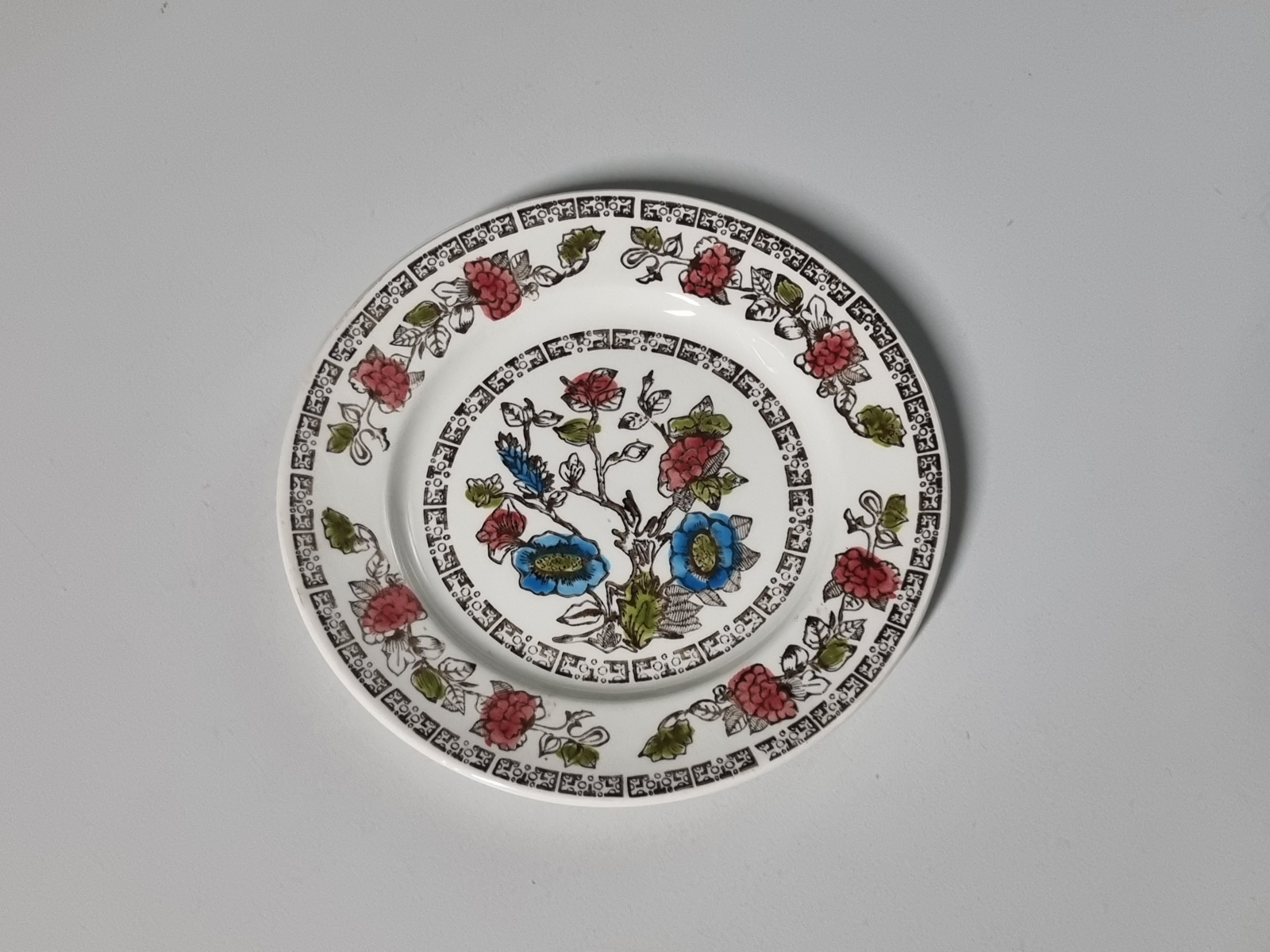 Engels bruin Broadhurst Indian Tree bordje gebaksbordje 17 cm