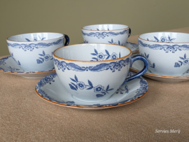 Rorstrand Ostindia East Indies set 4x Thee Kop en schotel 8 cm (Aardewerk)