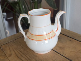 Societe Ceramique Koffiepot (vintage/retro wit met oranje)