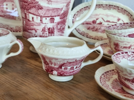 Boerenhoeve Rood Societe Ceramique Koffieservies 8-pers. (creme)