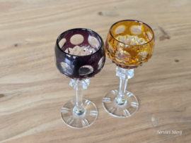 Boheems Kristal Glas set van 2x op voet 12,5 cm