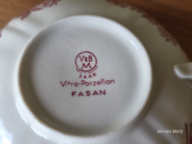 Villeroy en Boch Fasan rood Soepkom met Schotel (rond oortje)