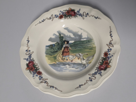 Frans Sarreguemines Obernai diep bord 23 cm (ganzen)
