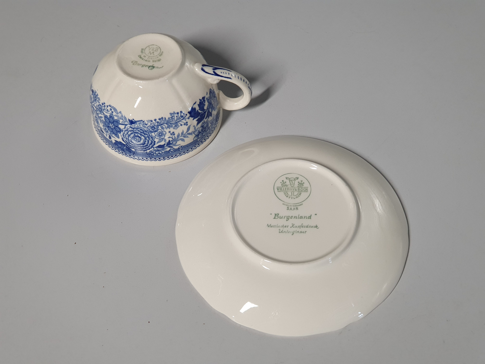 Villeroy en Boch Burgenland blauw Thee Kop en schotel Ø 9 cm