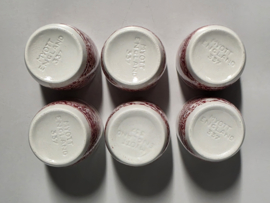 Engels rood Myott's Country Life set 6x eierdopje