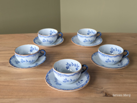 Rorstrand Ostindia East Indies set 5x Thee Kop en schotel 8 cm (Aardewerk)