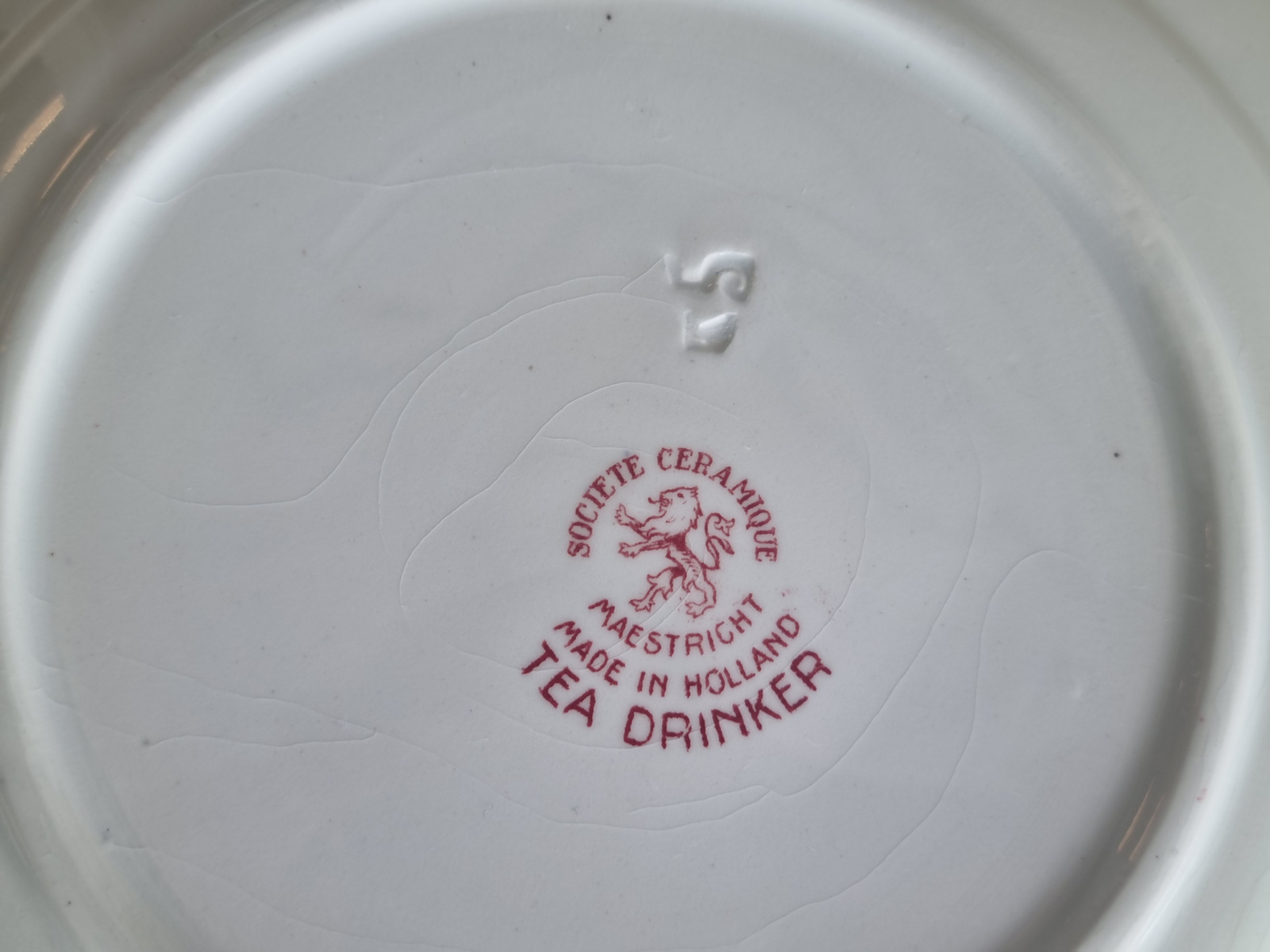 Tea Drinker rood Societe Ceramique Set 6x Ontbijtbordje 20 cm