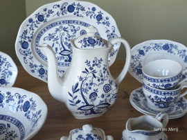 Engels blauw Enoch Wedgwood Blue Onion ontbijtservies 6 personen