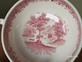 Villeroy en Boch Burgenland rood set 3x soepkom met schotel (rond oortje)