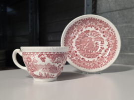 Engels rood Woods Burslem England Seaforth set 8x kop en schotel