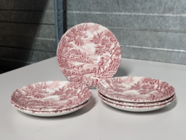 Engels rood The Hunter by Myott set 6x Kop en schotel